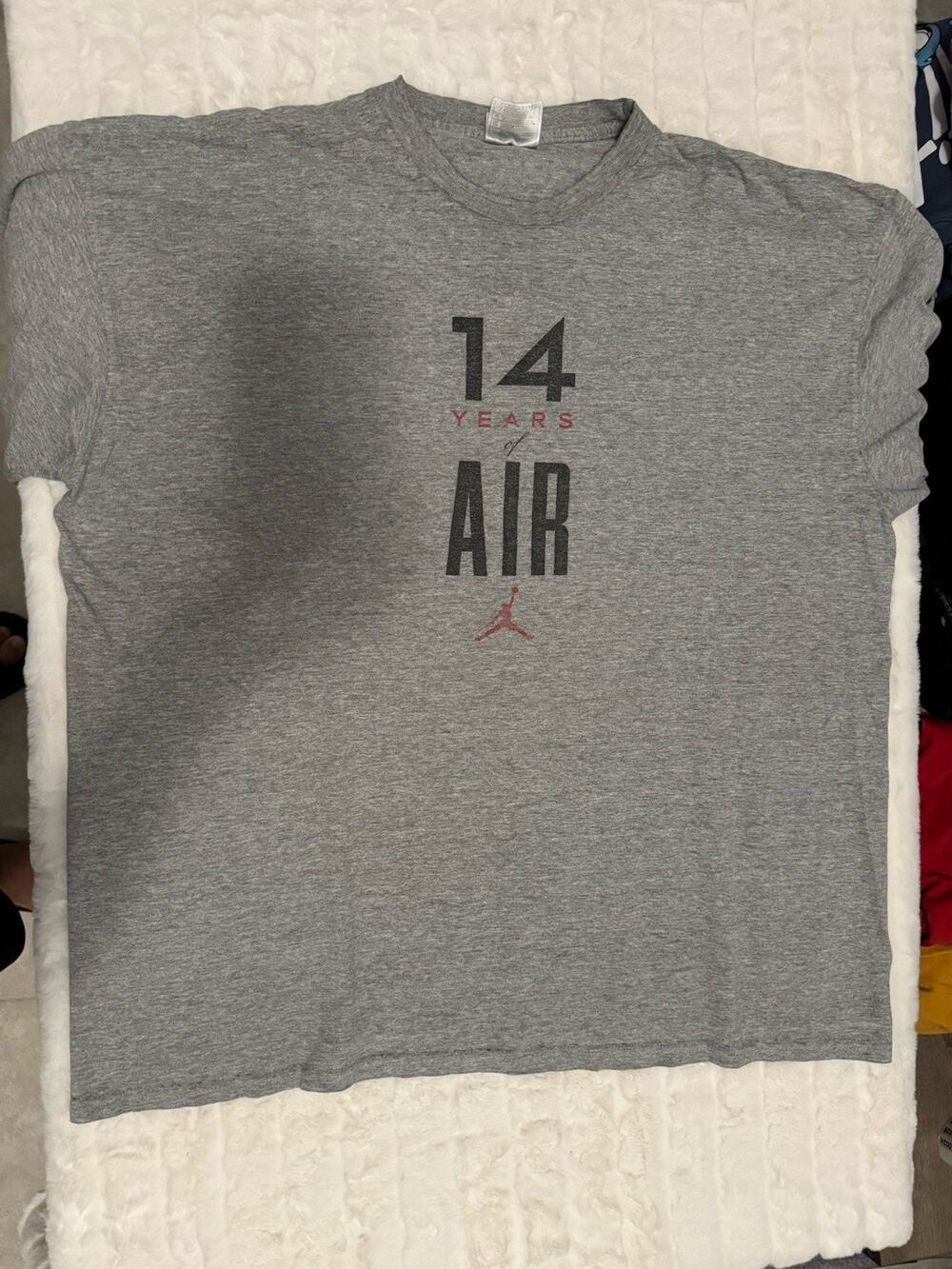 Vintage Nike Air Jordan 14 Years of Air T-Shirt XL Jumpman Sneaker Timeline